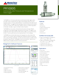 Thumbnail of document Data Sheet - PR1000IS Pressure & Temperature data logger